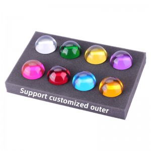 Brugerdefineret fengshui ornamenter boligdekoration klar kuppel farverig sfære harpiks krystal akryl rund halvkugle papirvægt sæt